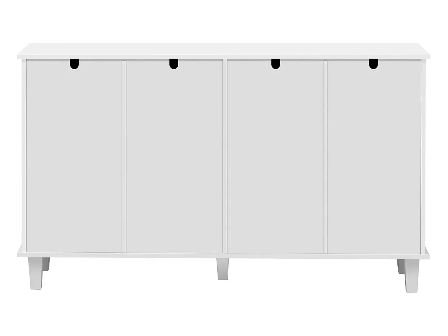 Aparador con 2 cajones y 4 puertas con espejo, con estantes ajustables, 140 x 40 x 83 cm, blanco