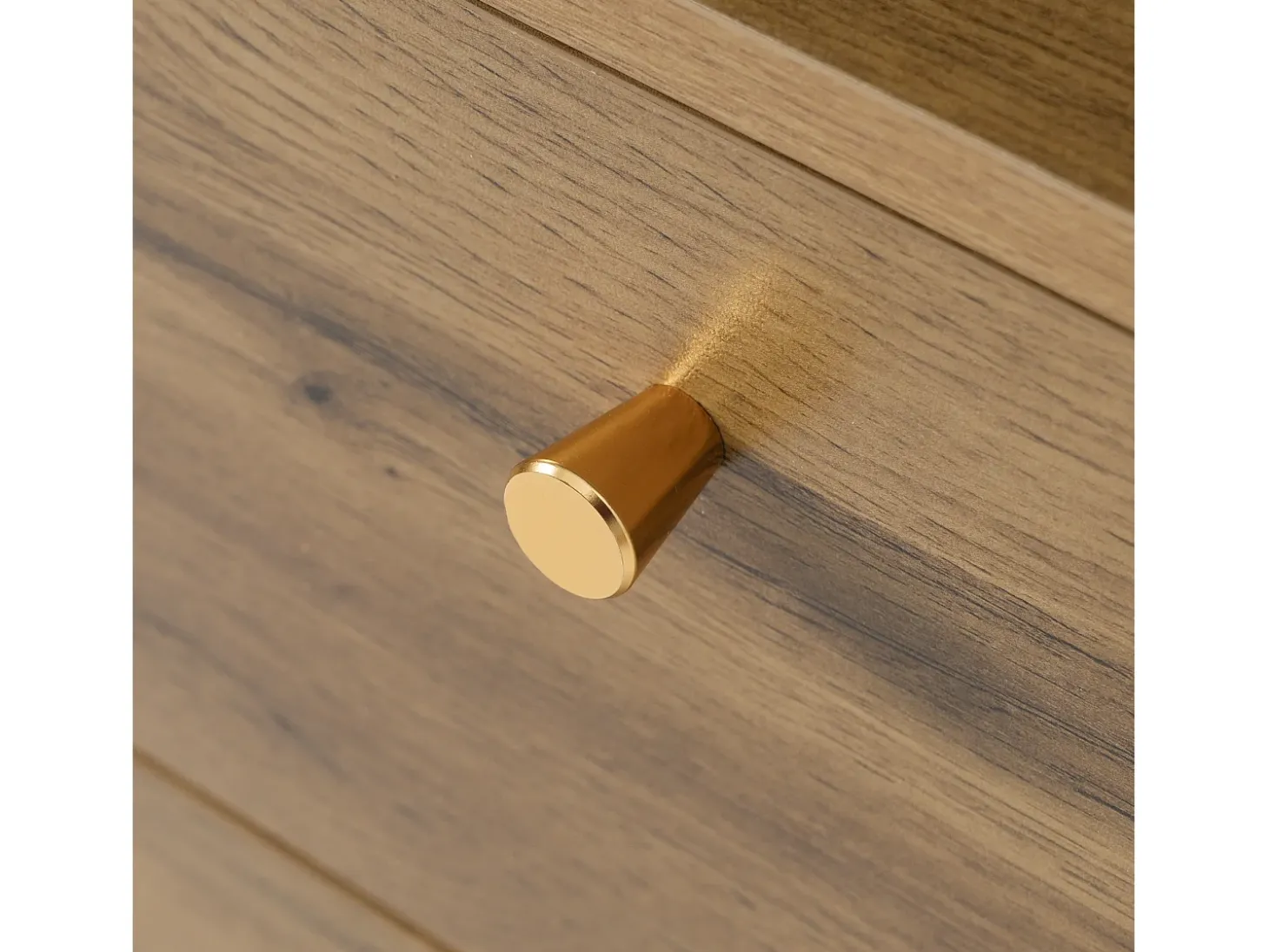 Aparador con 3 cajones y 2 puertas, 120x40x85 cm - Color madera roble oscuro