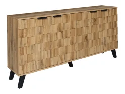 Aparador con 4 puertas - 160,5 x 35,5 x 78 cm - para salón, comedor - Tablero de partículas - Color madera