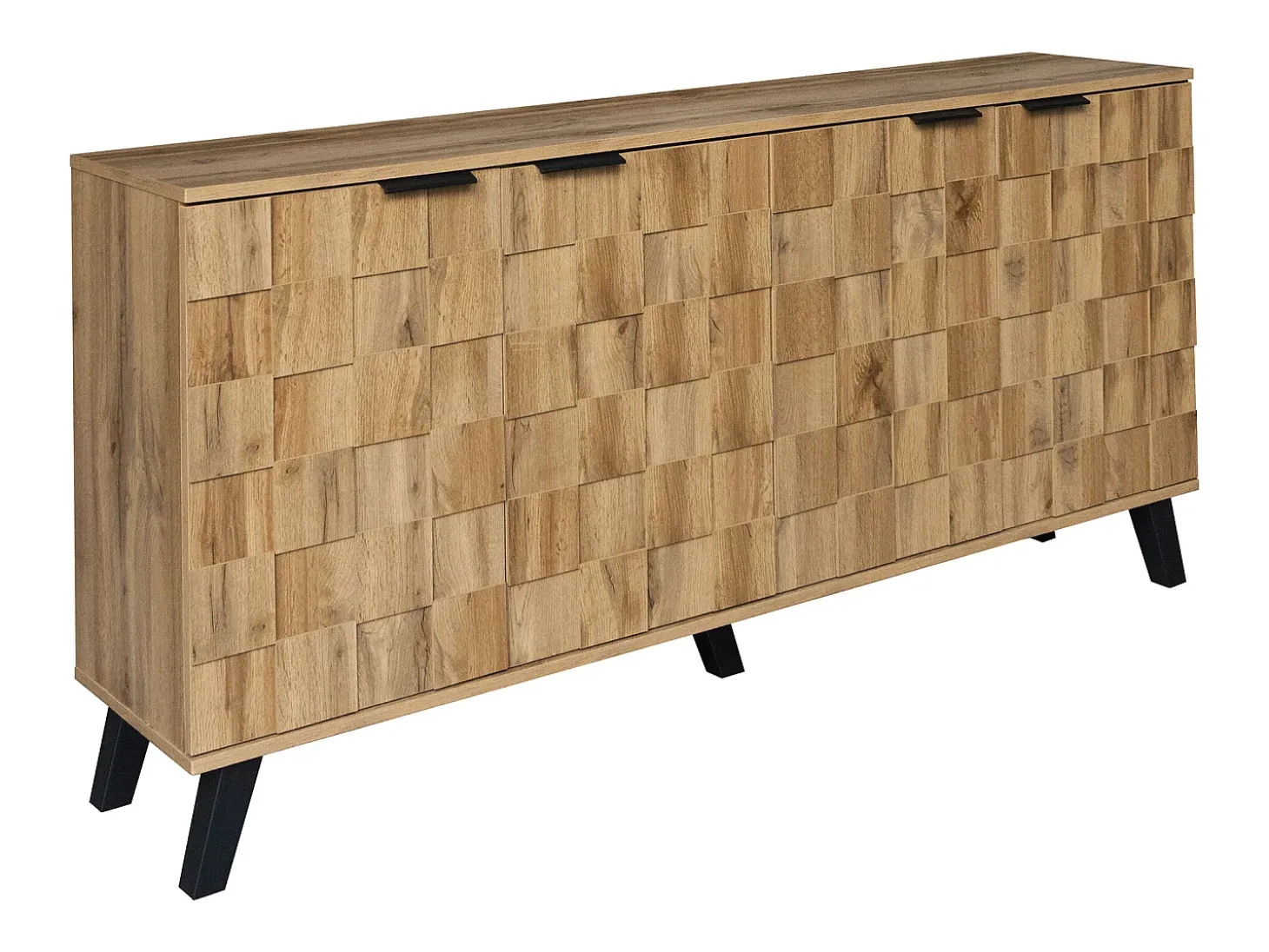 Aparador con 4 puertas - 160,5 x 35,5 x 78 cm - para salón, comedor - Tablero de partículas - Color madera