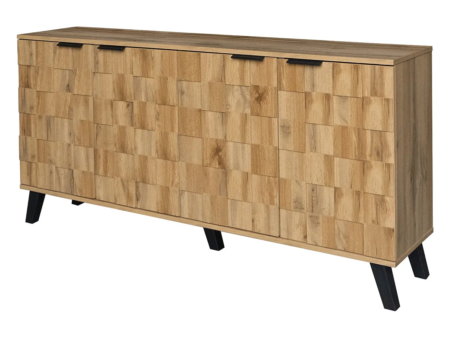 Aparador con 4 puertas - 160,5 x 35,5 x 78 cm - para salón, comedor - Tablero de partículas - Color madera