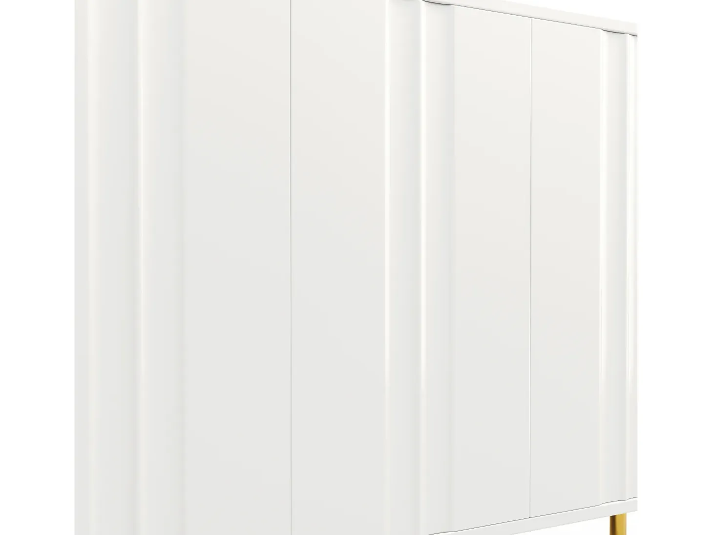 Aparador con 4 puertas - 140 x 40 x 85,9 cm - MDF + patas de metal - para salón, comedor - Blanco