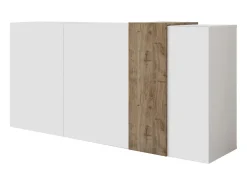 Aparador con 3 puertas - Blanco y natural claro - CAYNO
