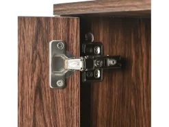 Aparador con 3 puertas - Espacio de almacenamiento elegante y generoso - Pequeño armario color madera + negro 120x76,5x38 cm