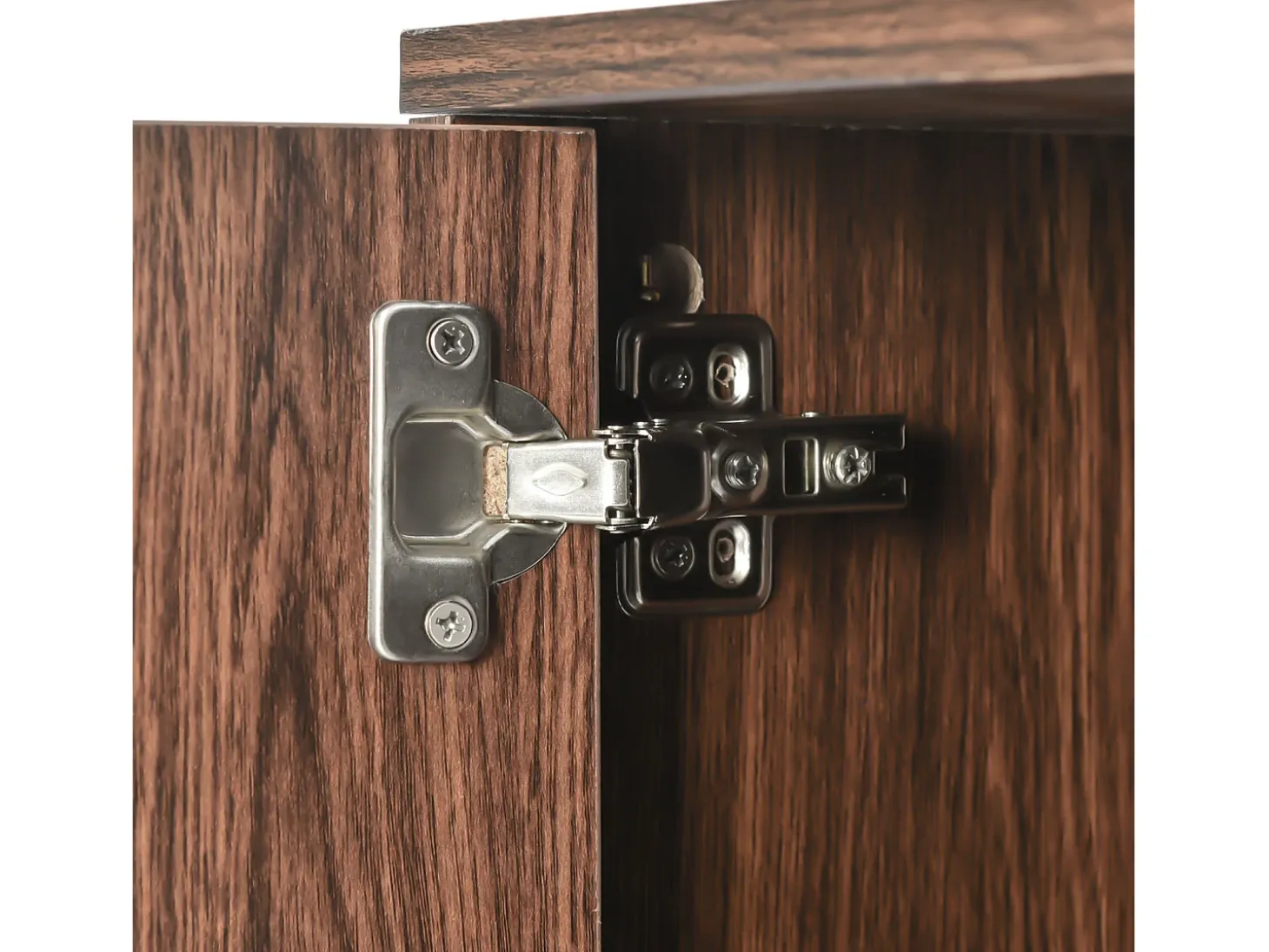 Aparador con 3 puertas - Espacio de almacenamiento elegante y generoso - Pequeño armario color madera + negro 120x76,5x38 cm