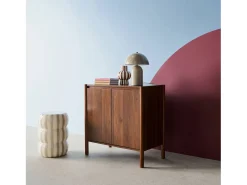Aparador con 2 puertas, 80cm nogal