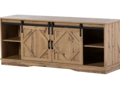 Aparador con 2 puertas correderas + compartimentos - estantes regulables - Natural