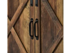Aparador con 2 puertas correderas y compartimentos - estantes internos regulables - Marrón
