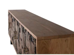 Aparador con 6 puertas de madera de acacia natural marrón