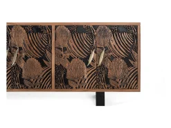Aparador con 6 puertas de madera de acacia natural marrón