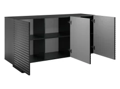 Aparador con 3 puertas de MDF - Color: Negro - LUDIMA