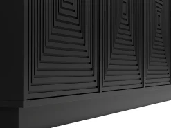 Aparador con 4 puertas de MDF - Color: Negro - MEZULIA
