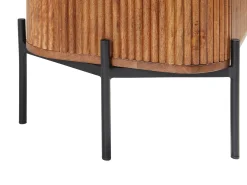 Aparador con 3 puertas de madera de mango y metal - Natural y negro - BALIMELA