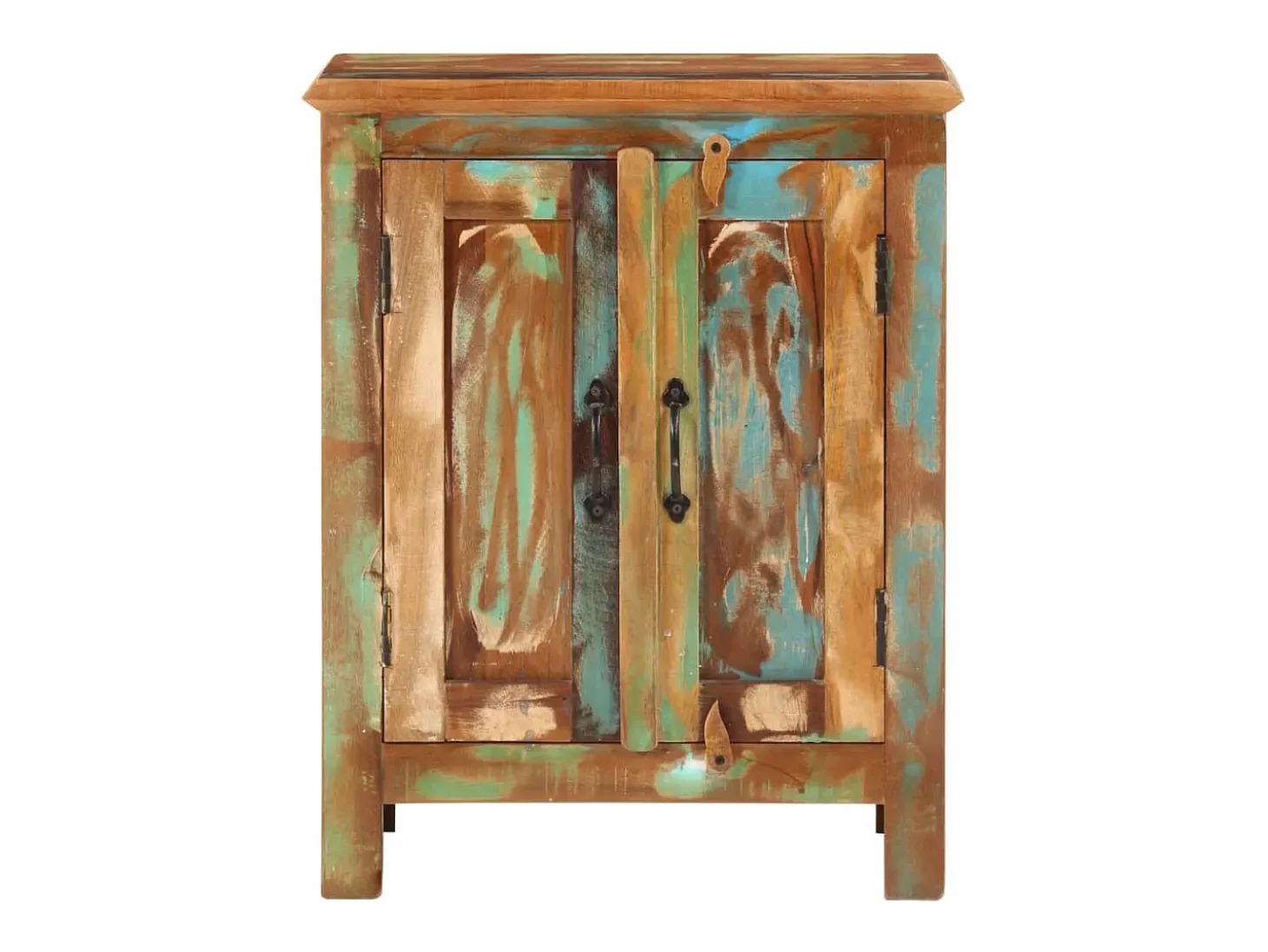 Aparador con 2 puertas de madera maciza reciclada 55x30x70 cm