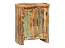 Aparador con 2 puertas de madera maciza reciclada 55x30x70 cm