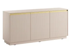 Aparador con 3 puertas de MDF - Beige y Dorado - POSINIA
