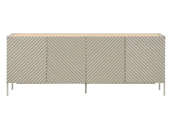 Aparador con 4 puertas de MDF - Beige y natural claro - TASIBA
