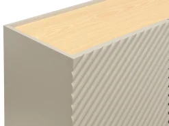 Aparador con 4 puertas de MDF - Beige y natural claro - TASIBA