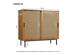 Aparador con 2 puertas, diseño moderno, madera, color nogal, con estantes regulables (100x40x90 cm)