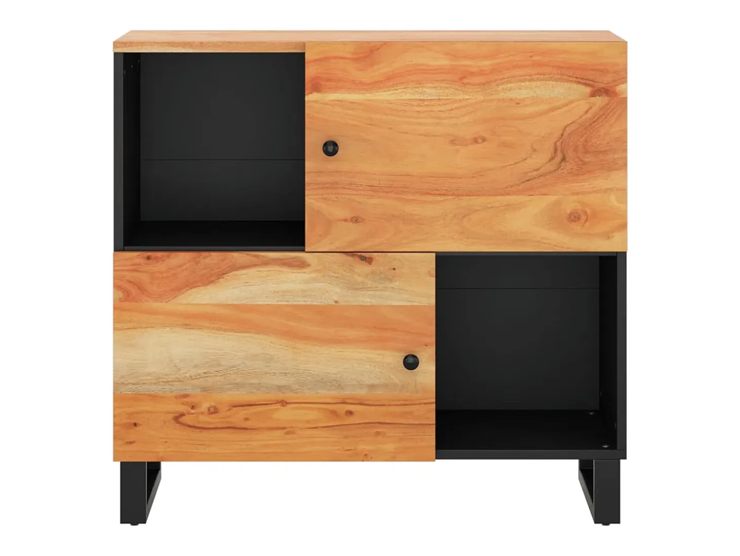 Aparador con 2 puertas madera maciza de acacia 80x33x75 cm