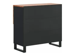 Aparador con 2 puertas madera maciza de acacia 80x33x75 cm