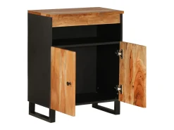 Aparador con 2 puertas madera maciza de acacia 60x33x75 cm