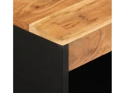 Aparador con 2 puertas madera maciza de acacia 60x33x75 cm