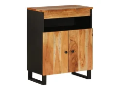 Aparador con 2 puertas madera maciza de acacia 60x33x75 cm