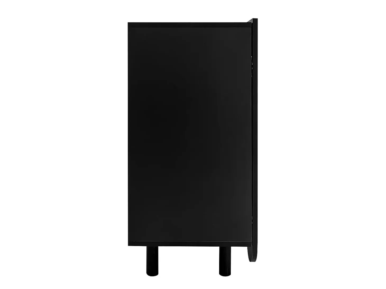 Aparador con 4 puertas perfiladas - 120 x 37,5 x 80,8 cm - Tablero de partículas - Forma de lágrima - Negro