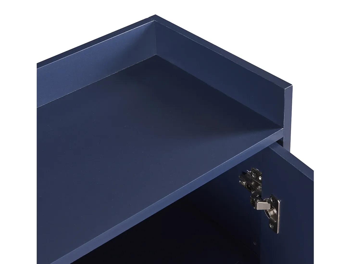 Aparador con 4 puertas sin tiradores - patas de metal dorado - Azul