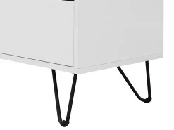 Aparador con 2 puertas y 3 cajones de MDF y acero - Blanco y negro - ABUJA