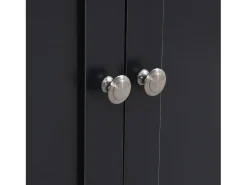 Aparador con 4 puertas y 3 cajones - mueble de almacenaje - mueble de madera - gris negro (160x37x75 cm)
