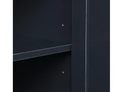 Aparador con 4 puertas y 3 cajones - mueble de almacenaje - mueble de madera - gris negro (160x37x75 cm)