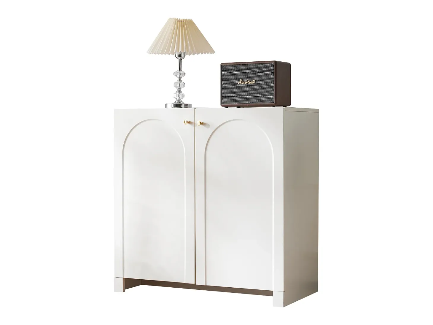 Aparador con 2 puertas y 6 cajones, mueble de almacenaje, diseño moderno, blanco (80x40x80 cm)