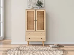 Aparador con 2 puertas y 2 cajones, espacio de almacenamiento, MDF, roble, (60x40x120 cm)
