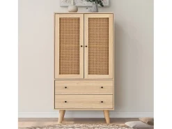 Aparador con 2 puertas y 2 cajones, espacio de almacenamiento, MDF, roble, (60x40x120 cm)