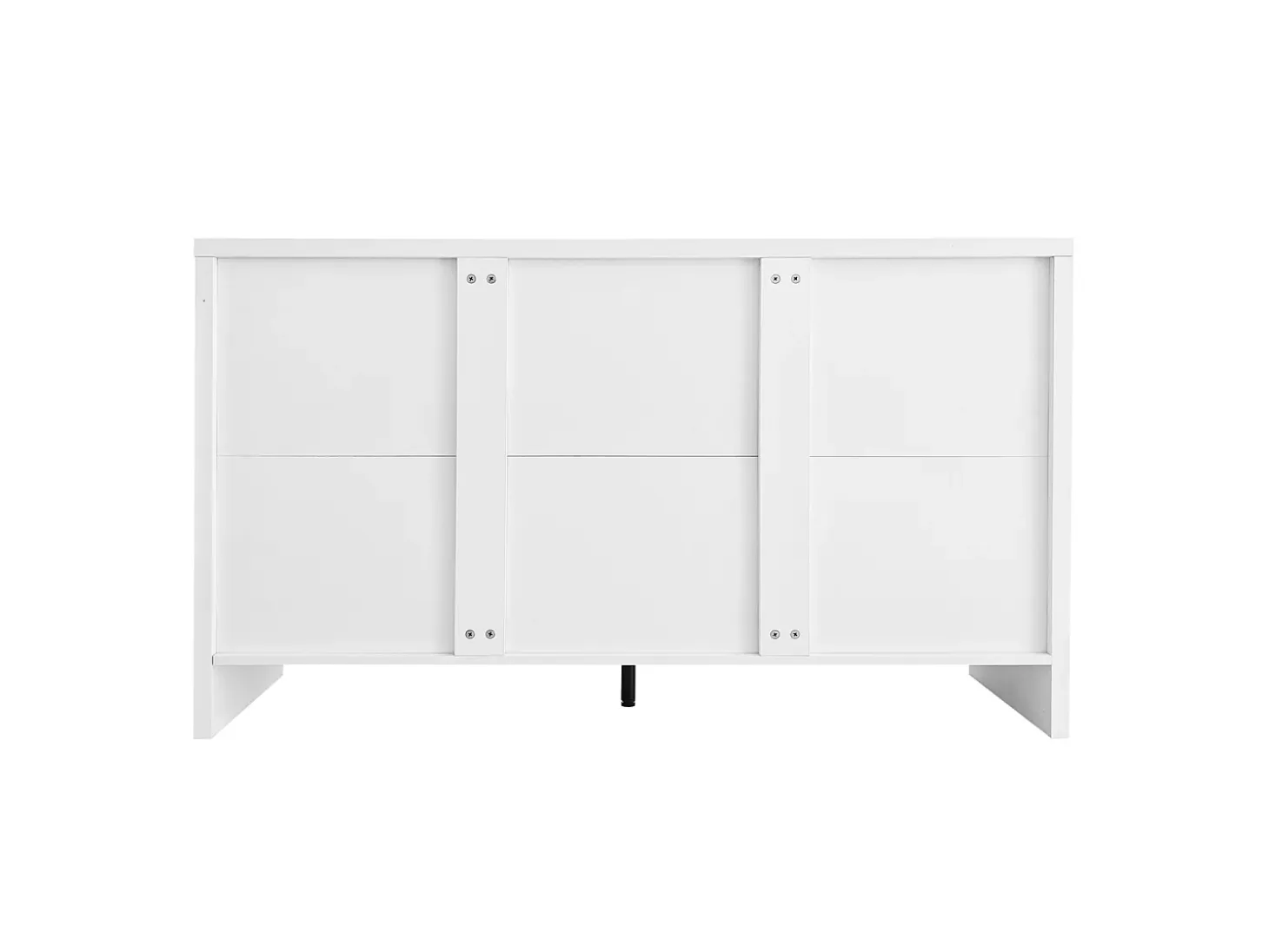 Aparador con 4 puertas y estantes ajustables, 140x38x80 cm, mueble de madera, para recibidor o salón, blanco