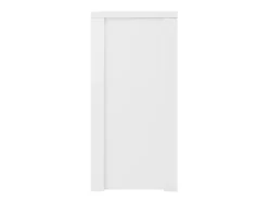 Aparador con 4 puertas y estantes ajustables, 140x38x80 cm, mueble de madera, para recibidor o salón, blanco