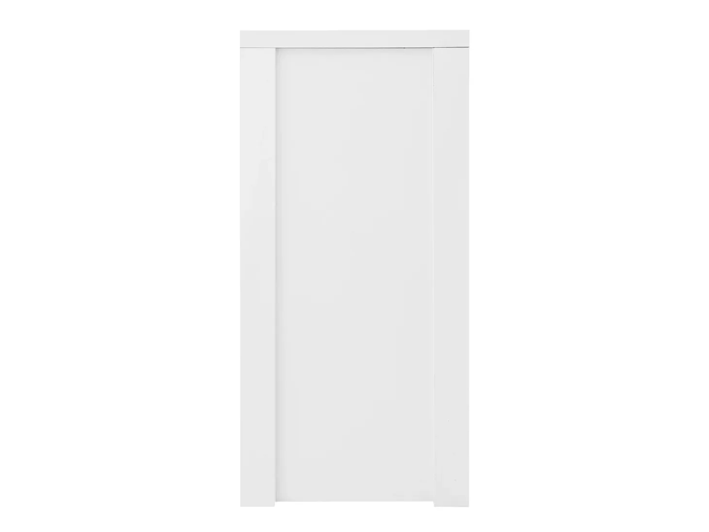 Aparador con 4 puertas y estantes ajustables, 140x38x80 cm, mueble de madera, para recibidor o salón, blanco