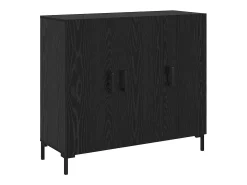Aparador con almacenaje con puerta Negro 90 x 34 x 80 cm Madera de ingeniería