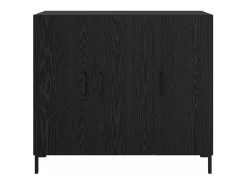 Aparador con almacenaje con puerta Negro 90 x 34 x 80 cm Madera de ingeniería