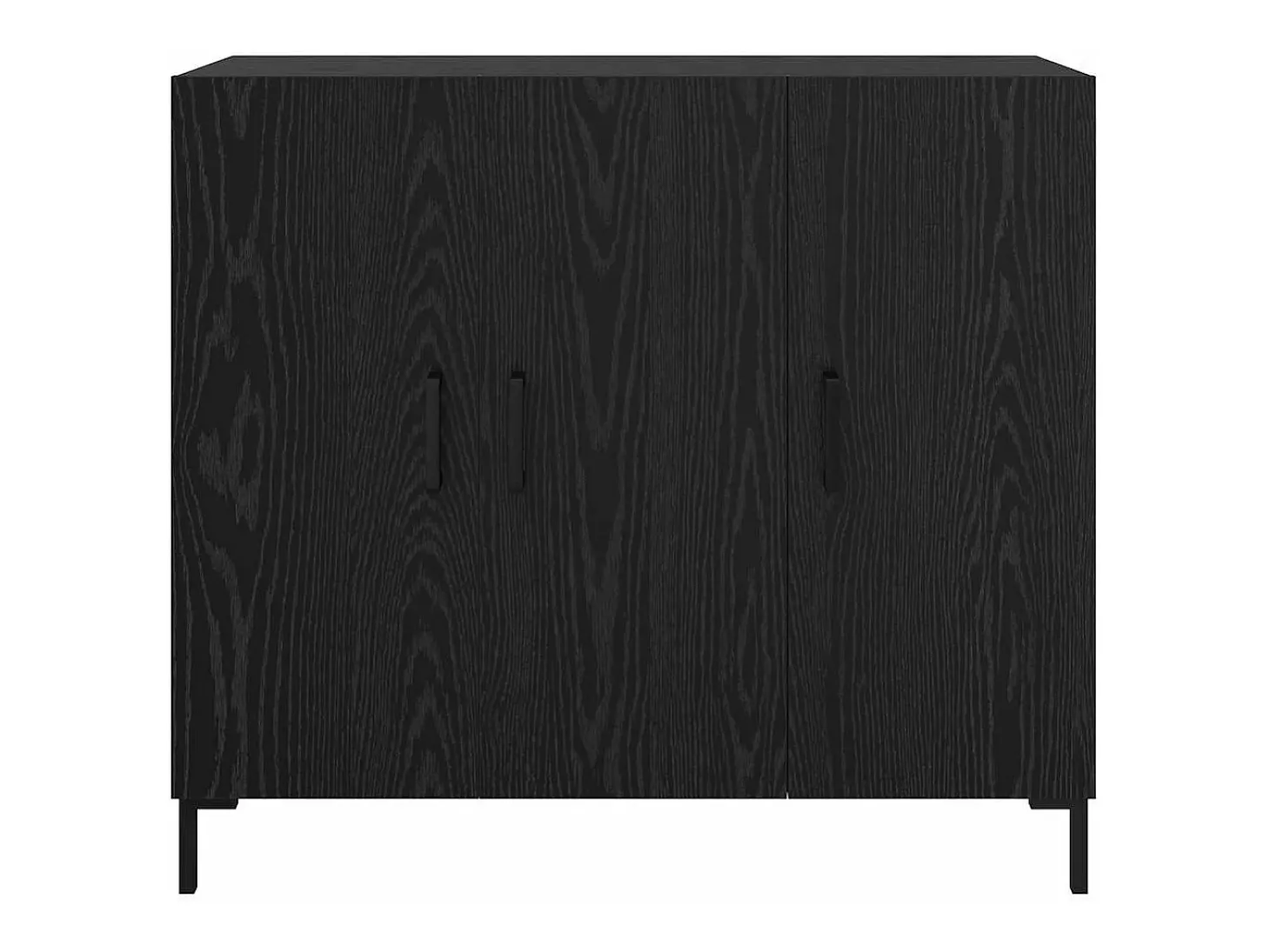 Aparador con almacenaje con puerta Negro 90 x 34 x 80 cm Madera de ingeniería