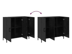 Aparador con almacenaje con puerta Negro 90 x 34 x 80 cm Madera de ingeniería