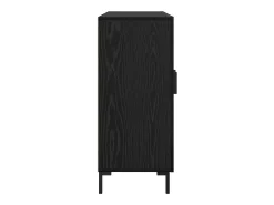 Aparador con almacenaje con puerta Negro 90 x 34 x 80 cm Madera de ingeniería