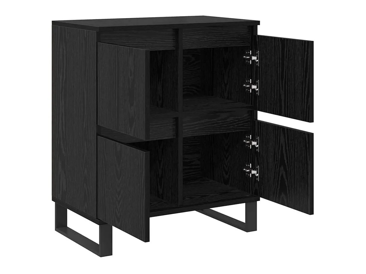 Aparador con almacenaje con puerta Negro 60 x 35 x 70 cm Madera de ingeniería