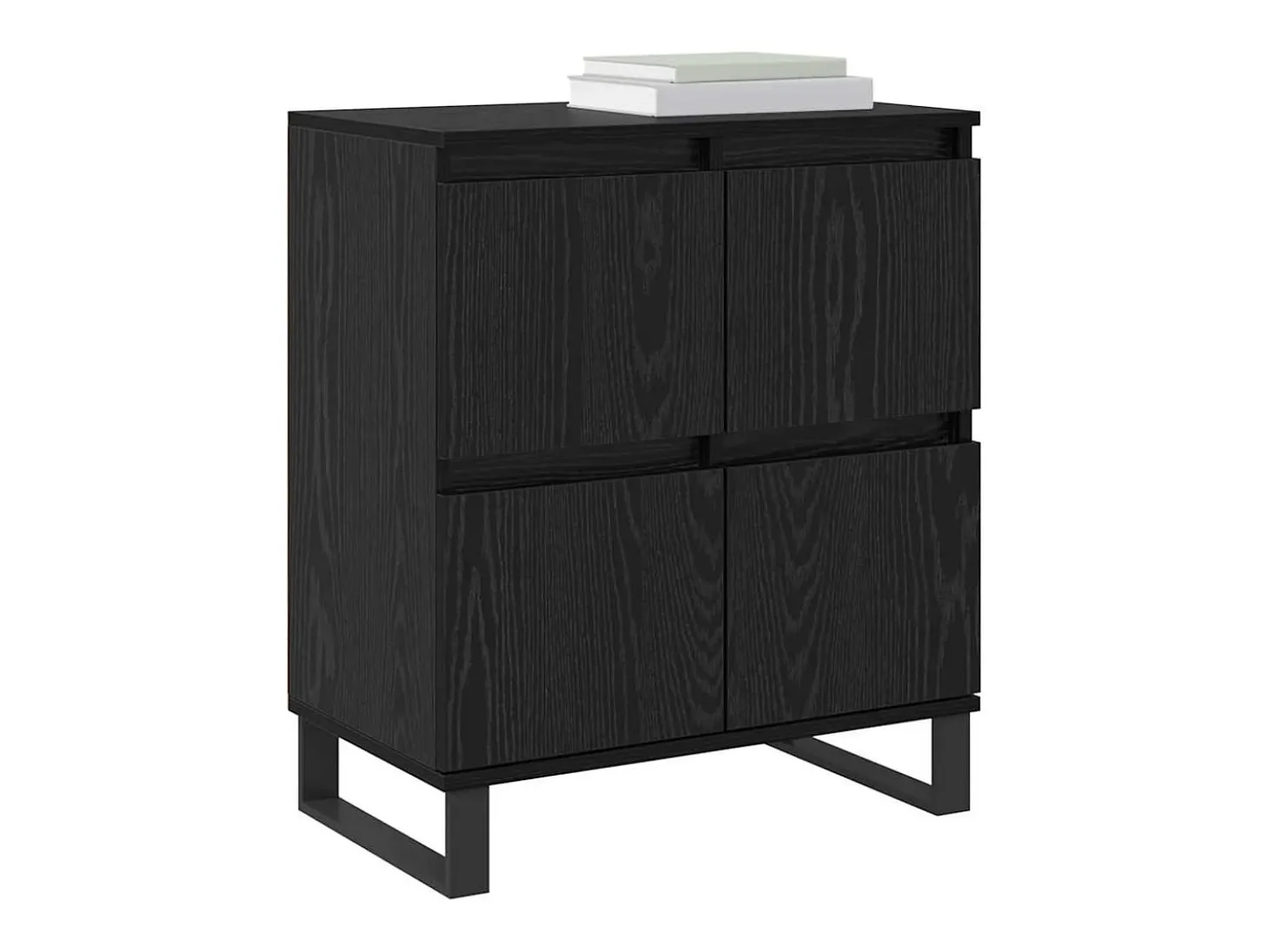 Aparador con almacenaje con puerta Negro 60 x 35 x 70 cm Madera de ingeniería