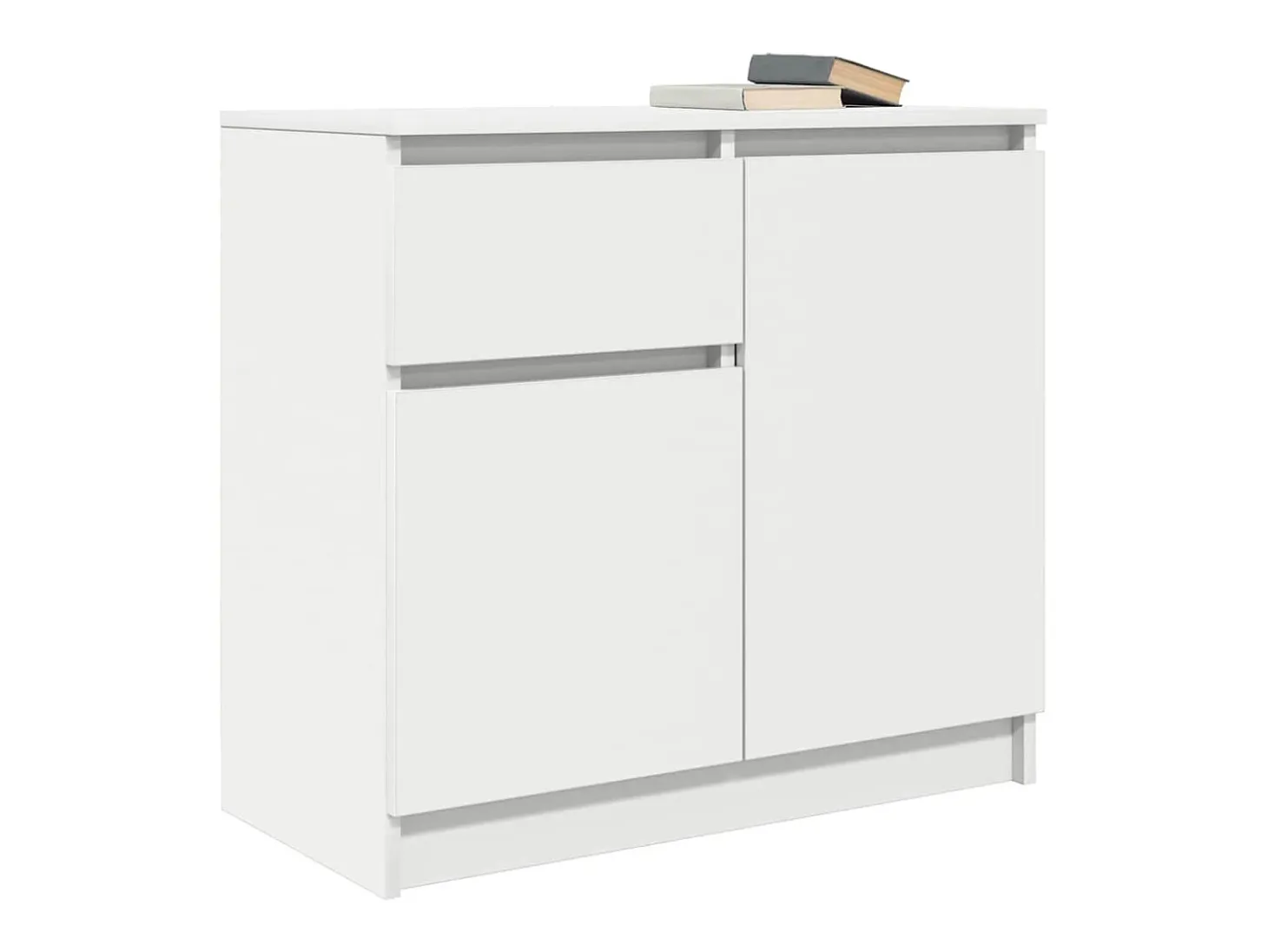 Aparador con cajón blanco 71x35x65 cm madera de ingeniería