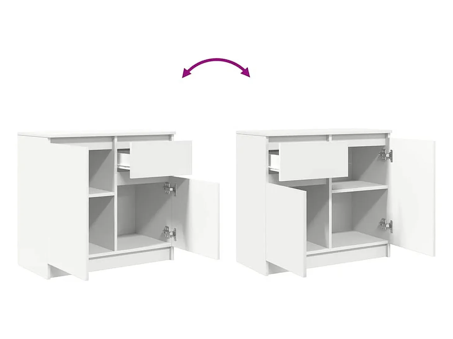 Aparador con cajón blanco 71x35x65 cm madera de ingeniería