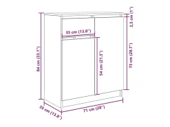 Aparador con cajón blanco 71x35x84 cm madera de ingeniería