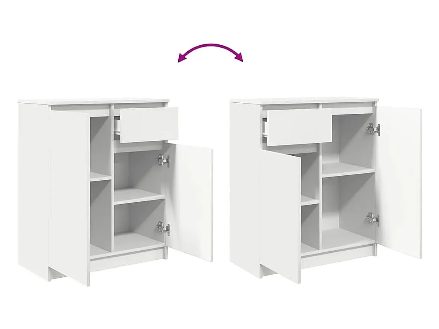 Aparador con cajón blanco 71x35x84 cm madera de ingeniería